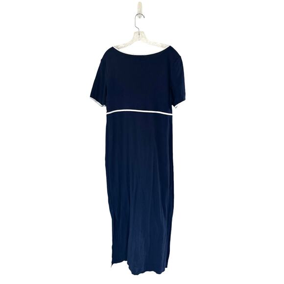 Ralph Lauren Blue Basic Y2K Short Sleeve Babydoll Maxi Dress Size Large - Picture 8 of 12
